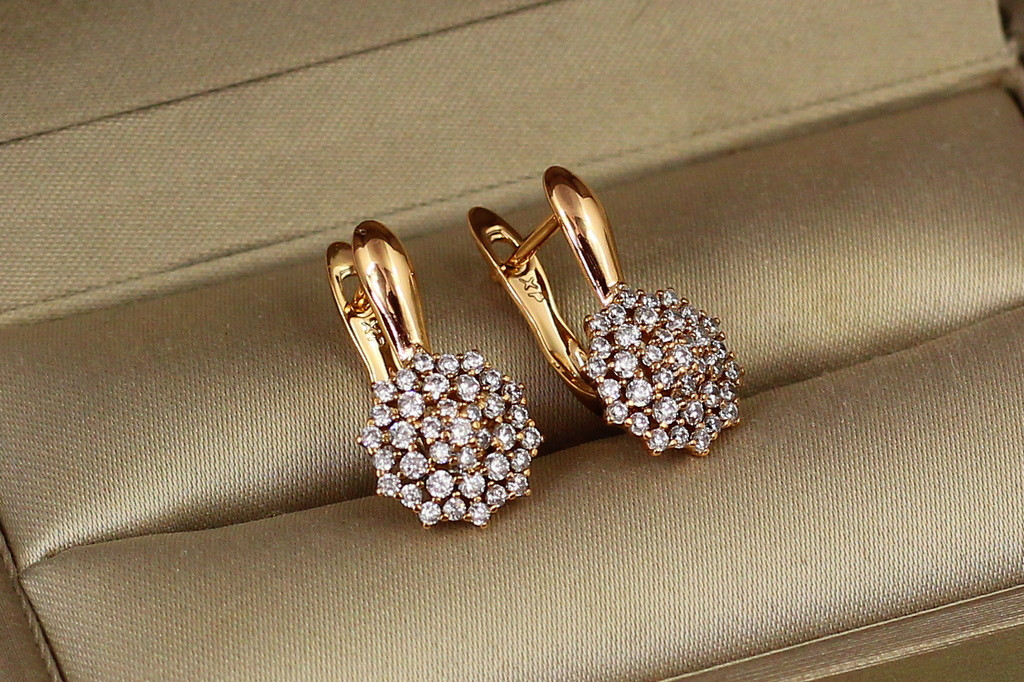 Серьги Xuping Jewelry Вершина 1,9 см золотистые