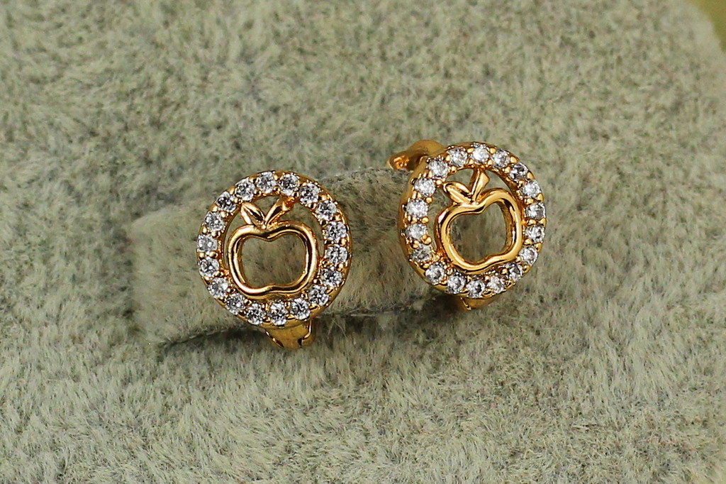 Серьги детские Xuping Jewelry яблочко 8 мм золотистые