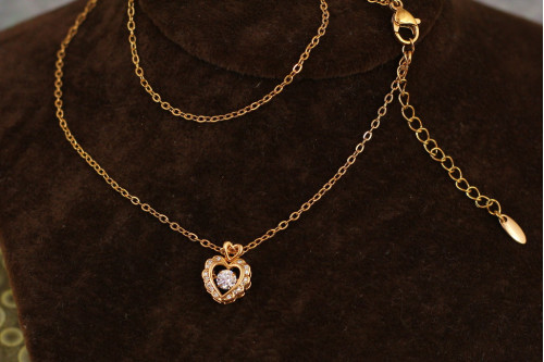 Набір Xuping Jewelry маленьке серце з фіанітом, що танцює, з добором 5 см золотистий