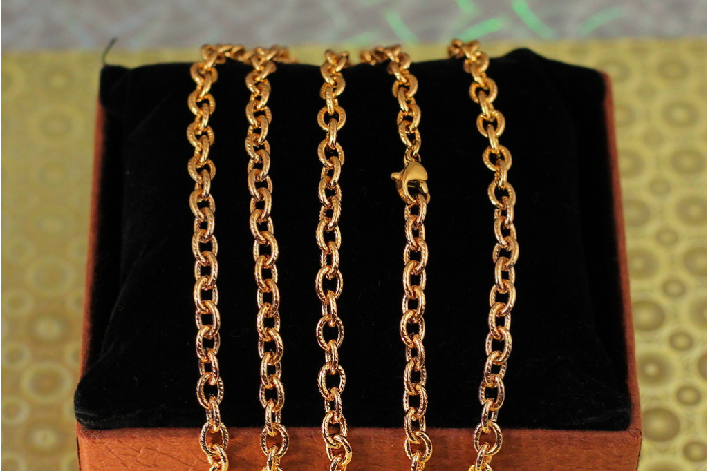 Ланцюг Xuping Jewelry якірний з насічками 60 см 4 мм золотистий