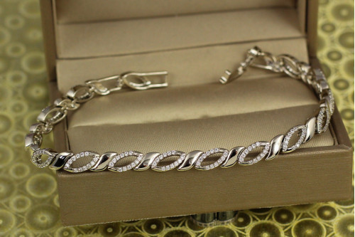 Браслет Xuping Jewelry Праліне 20 см 5 мм сріблястий