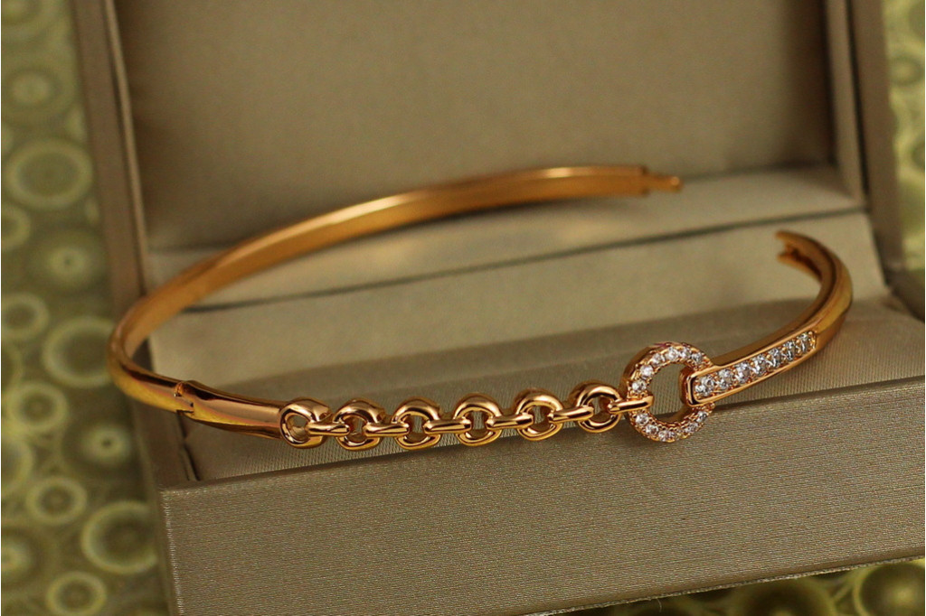 Браслет бэнгл Xuping Jewelry Сушки 60 мм  на руку от 17 до 19 см золотистый