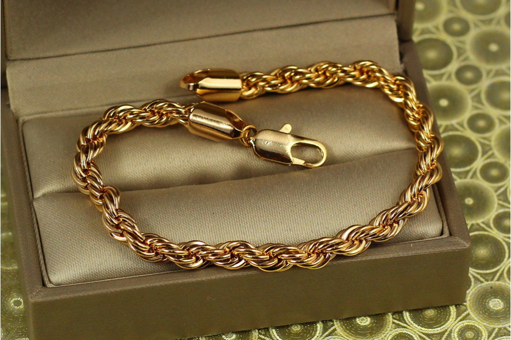 Браслет Xuping Jewelry канатик 19 см 5 мм золотистий
