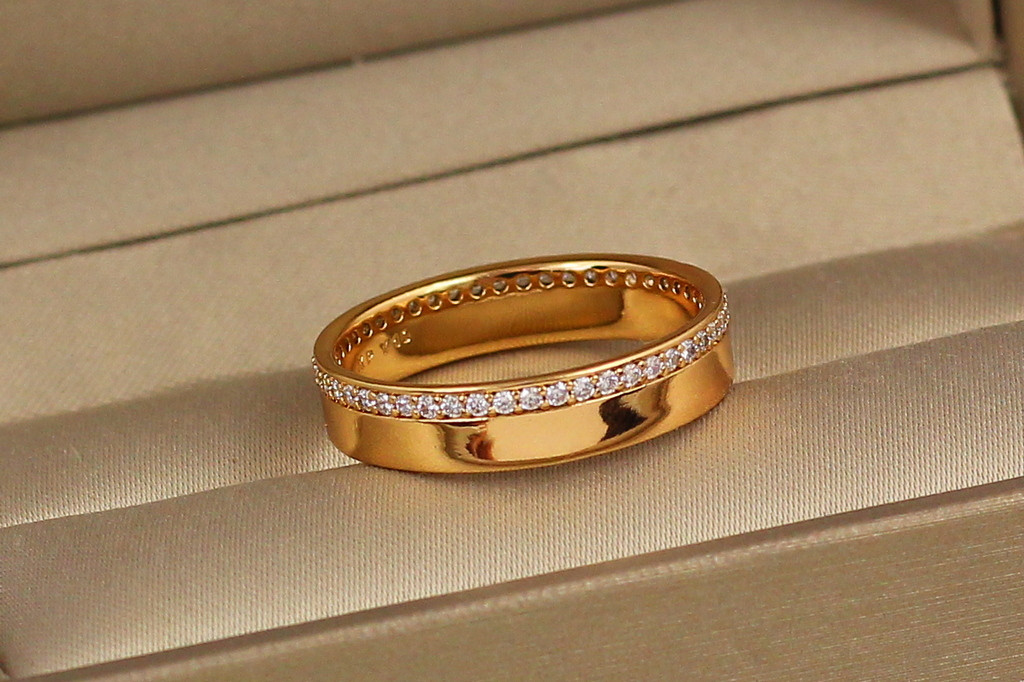 Обручка Xuping Jewelry американка з каменями по колу 5 мм р18 золотиста