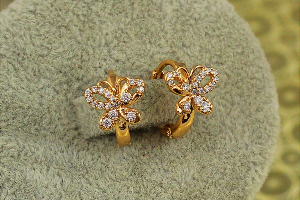 Сережки дитячі Xuping Jewelry прекрасний метелик 1,3 см золотисті
