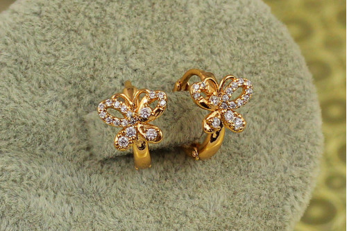 Сережки дитячі Xuping Jewelry прекрасний метелик 1,3 см золотисті