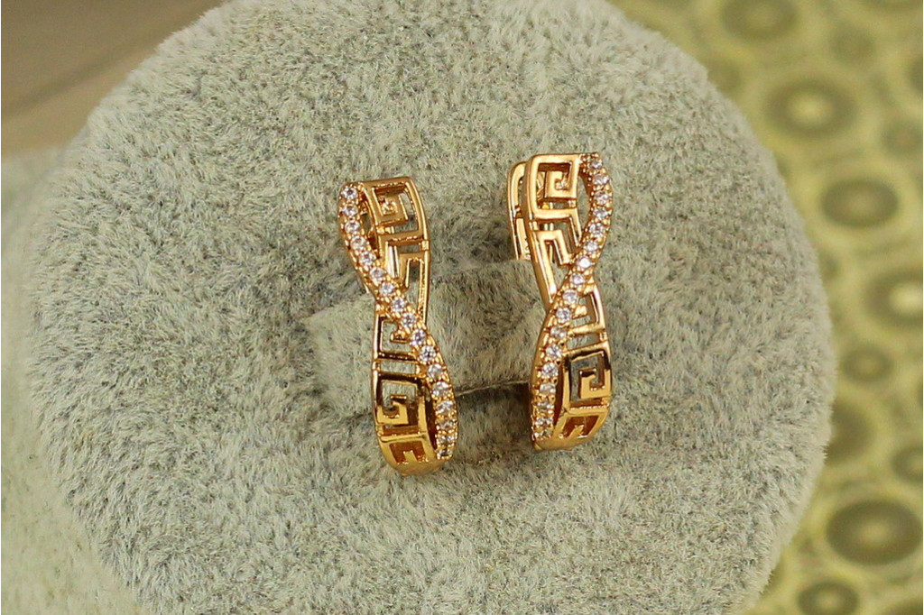 Сережки Xuping Jewelry грецькі вісімочки 1.9 см золотисті