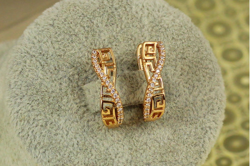 Серьги Xuping Jewelry греческие восьмерочки 1.9 см золотистые