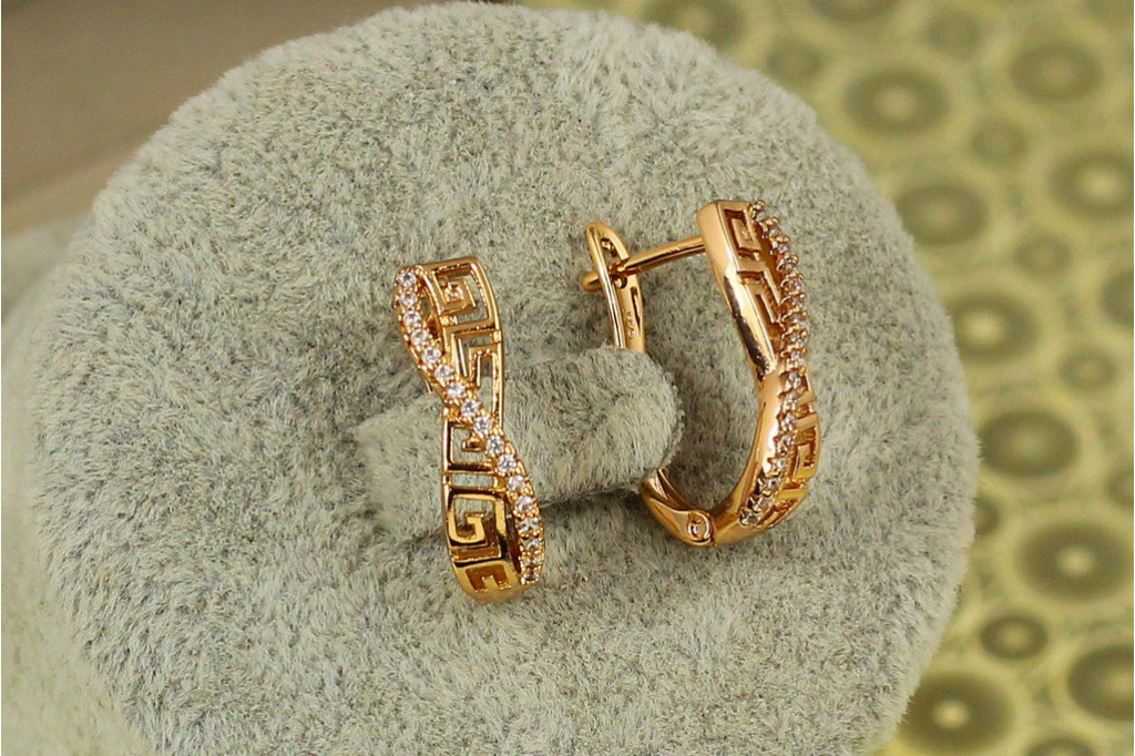 Сережки Xuping Jewelry грецькі вісімочки 1.9 см золотисті