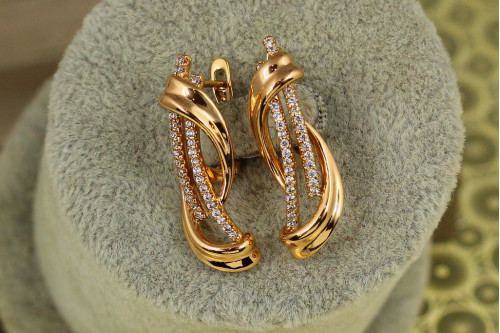 Серьги Xuping Jewelry Кантик 2,8 см золотистые