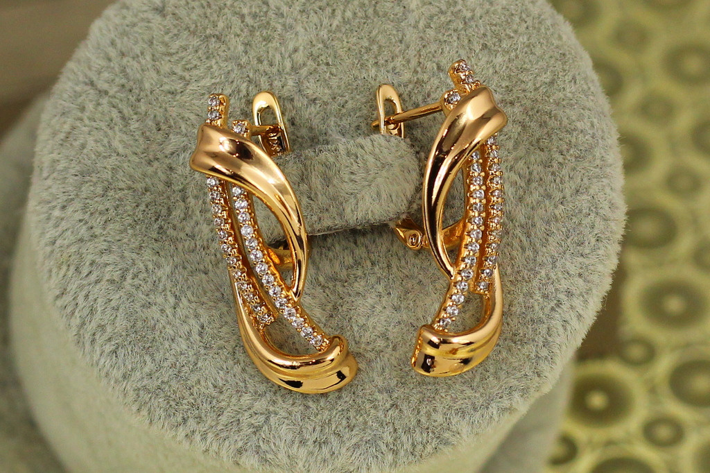 Серьги Xuping Jewelry Кантик 2,8 см золотистые