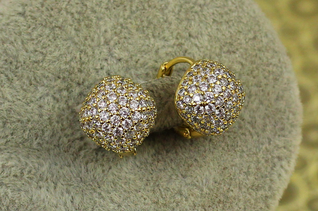 Сережки кільця Xuping Jewelry Насип 1.2 см лимонне золото