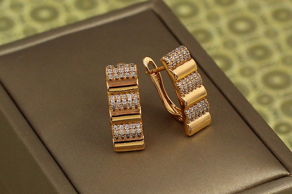 Сережки Xuping Jewelry Гармошка 1,8 см золотисті