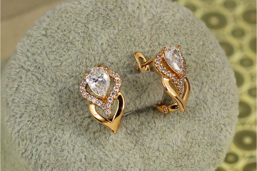 Серьги Xuping Jewelry Перина 1,6 см золотистые