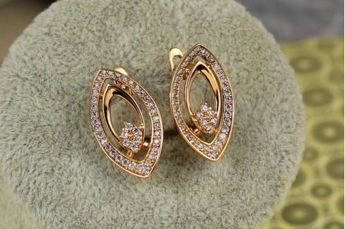 Сережки Xuping Jewelry Амаретто 2 см золотисті