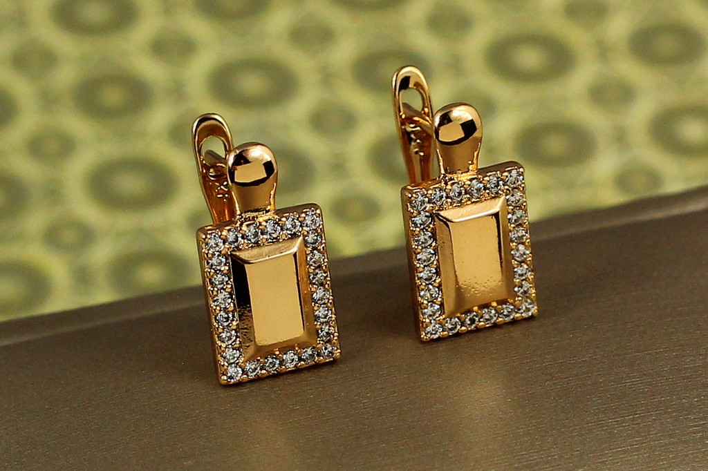 Серьги Xuping Jewelry Монитор 1,6 см золотистые