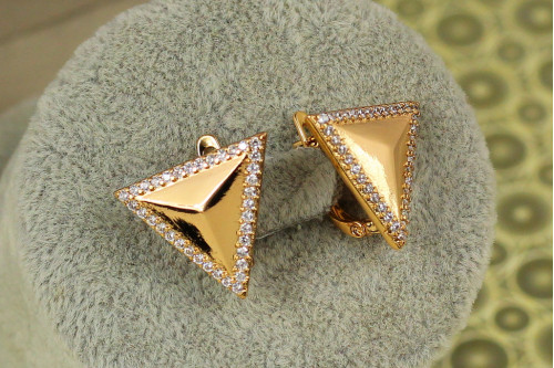 Сережки Xuping Jewelry Великий трикутник 1,6 см золотисті