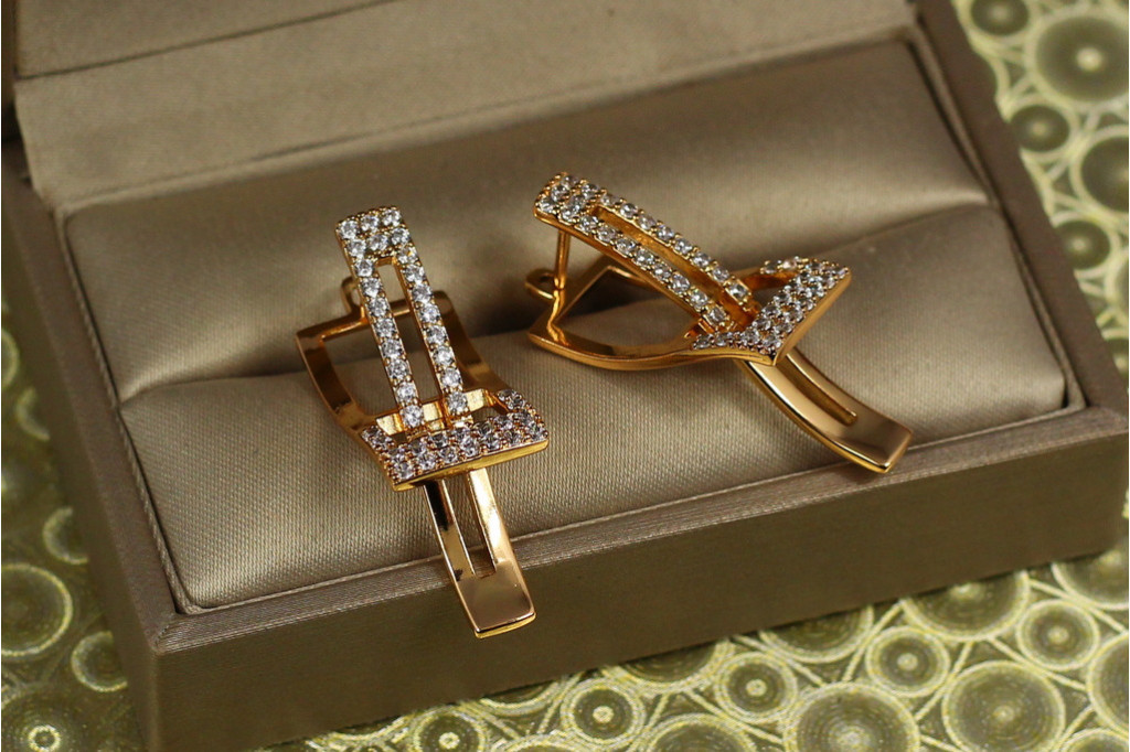 Сережки Xuping Jewelry Пассат 3,2 см золотисті