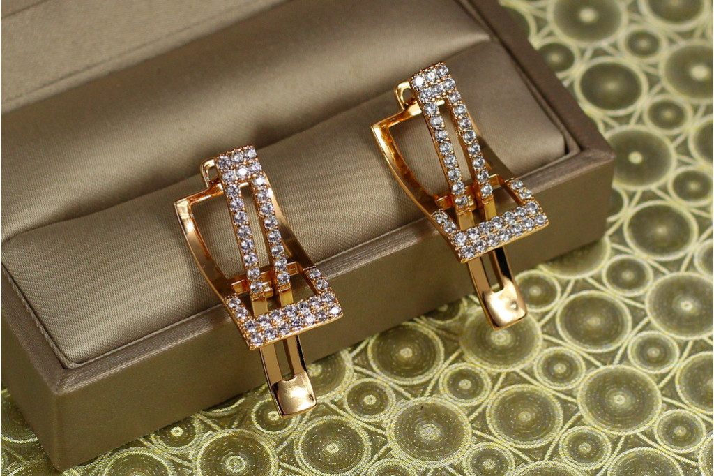 Сережки Xuping Jewelry Пассат 3,2 см золотисті