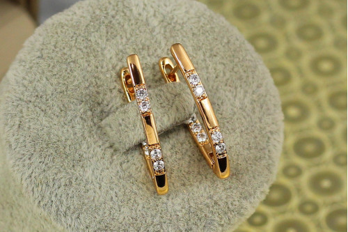 Серьги Xuping Jewelry дорожки два через два 2,6 см золотистые