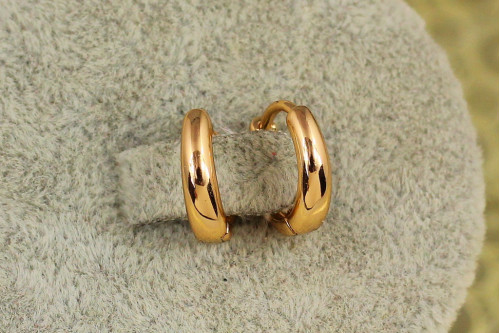 Серьги кольца Xuping Jewelry расширенные снизу 1,3 см золотистые