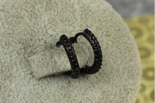 Серьги Xuping Jewelry тонкая дорожка с камнями с покрытием блэк ган 1,3 см черные