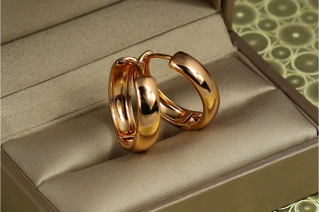 Серьги Xuping Jewelry колечки массивные 2,2 см золотистые