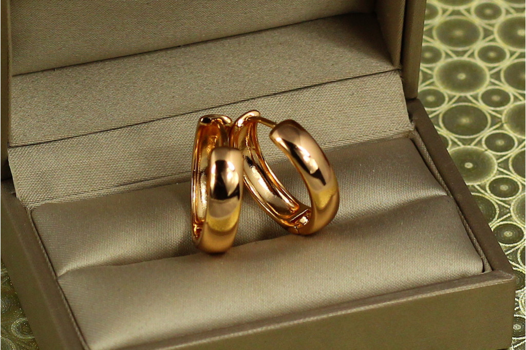 Серьги Xuping Jewelry колечки массивные 2,2 см золотистые