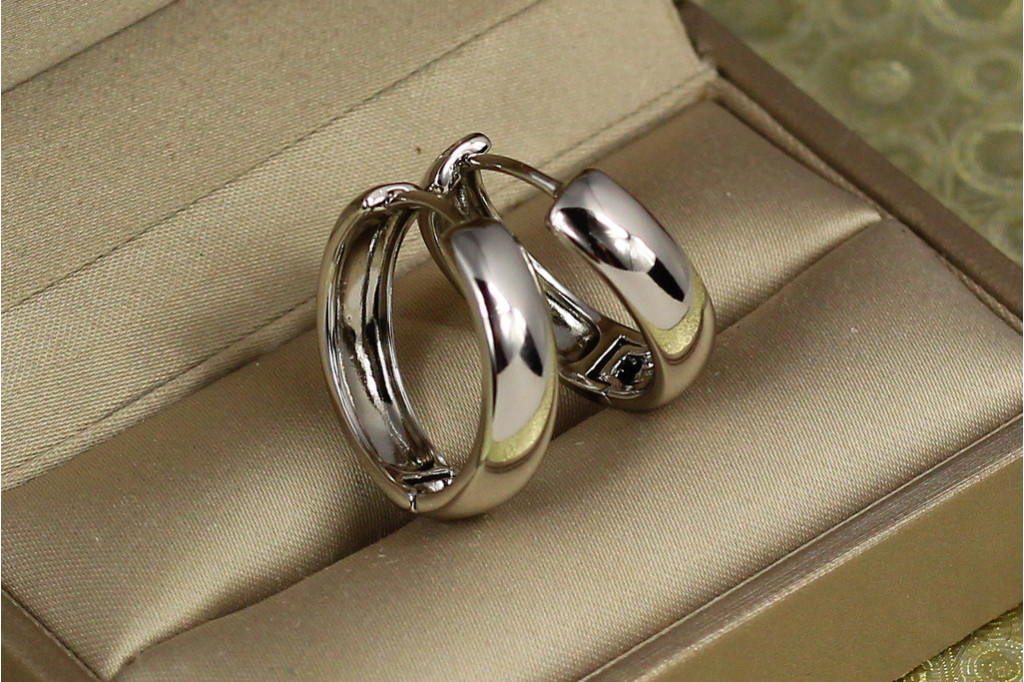Серьги Xuping Jewelry колечки массивные 2,2 см серебристые