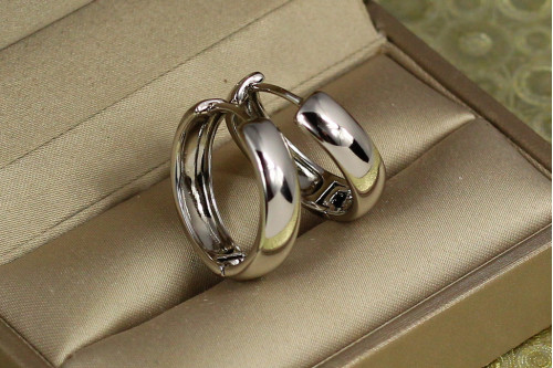 Серьги Xuping Jewelry колечки массивные 2,2 см серебристые