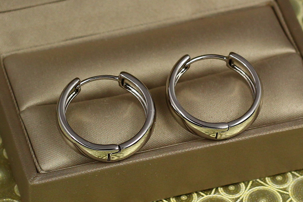 Серьги Xuping Jewelry колечки массивные 2,2 см серебристые
