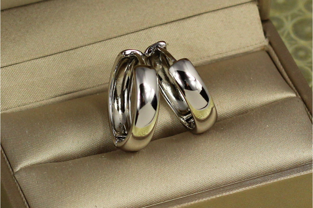 Серьги Xuping Jewelry колечки массивные 2,2 см серебристые