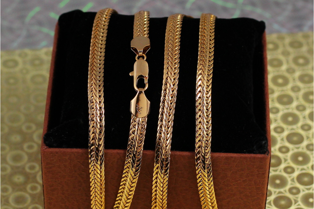 Ланцюг Xuping Jewelry коса 50 см 6 мм золотистий