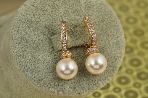 Сережки Xuping Jewelry молодість з перлиною 2,7 см золотисті