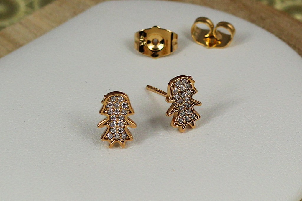 Серьги гвоздики  Xuping Jewelry смайлики 10 мм золотистые