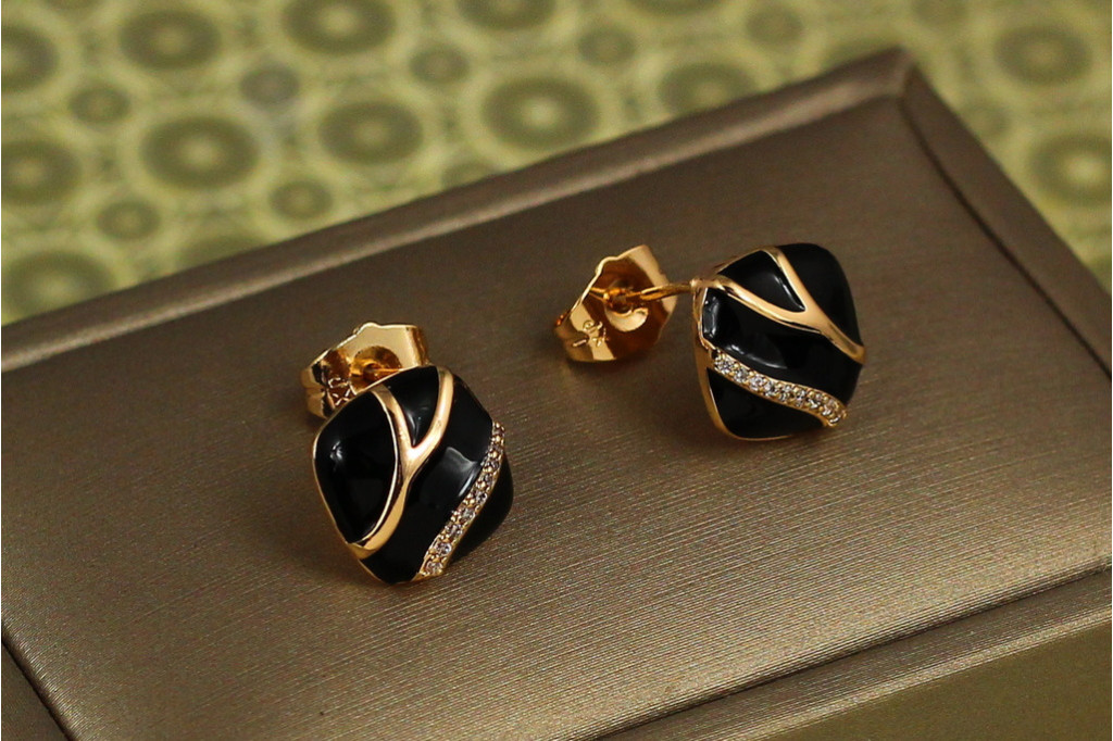 Серьги гвоздики  Xuping Jewelry Руна 11 мм золотистые