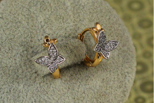 Сережки Xuping Jewelry Метелики з родієм 1.3 см золотисті