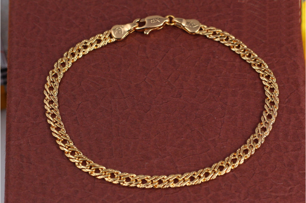 Браслет Xuping Jewelry ромб с огранкой  19 см 4 мм золотистый