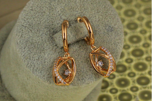 Сережки підвіски Xuping Jewelry Погляд 3,2 см золотисті