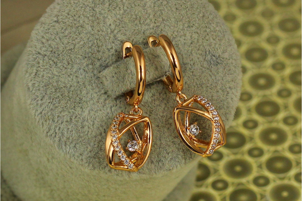 Сережки підвіски Xuping Jewelry Погляд 3,2 см золотисті