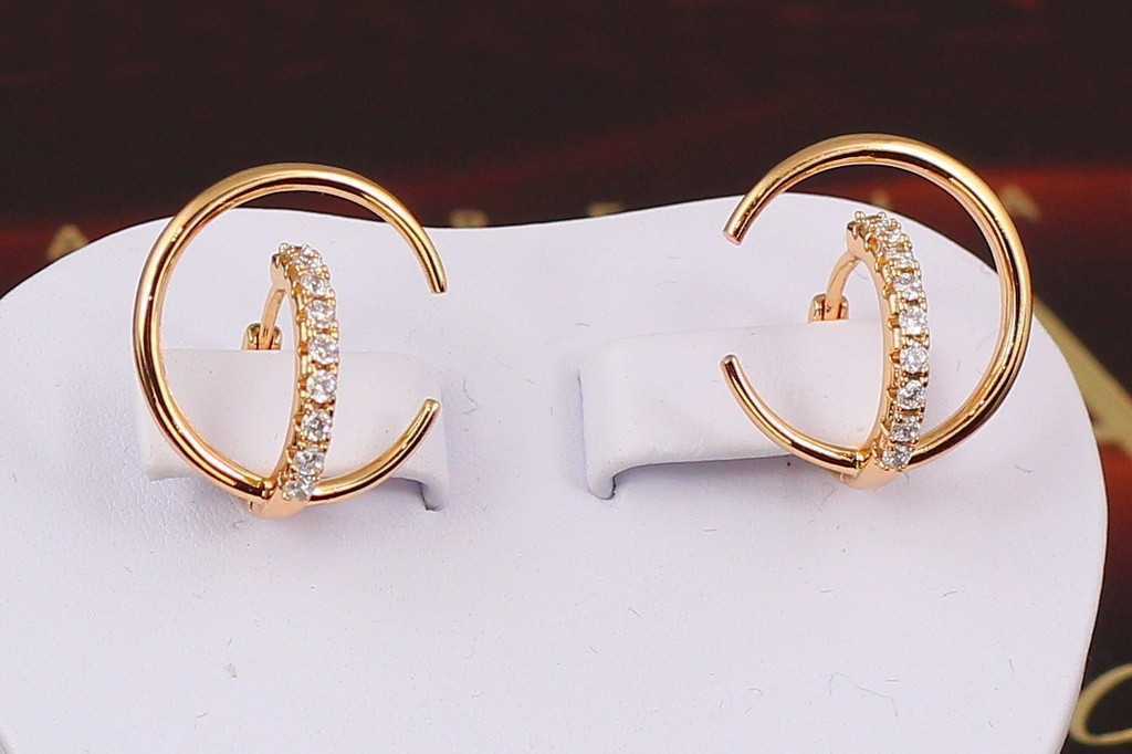 Сережки Xuping Jewerly орбітальна станція 1,9 см золотисті
