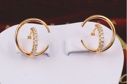 Сережки Xuping Jewerly орбітальна станція 1,9 см золотисті