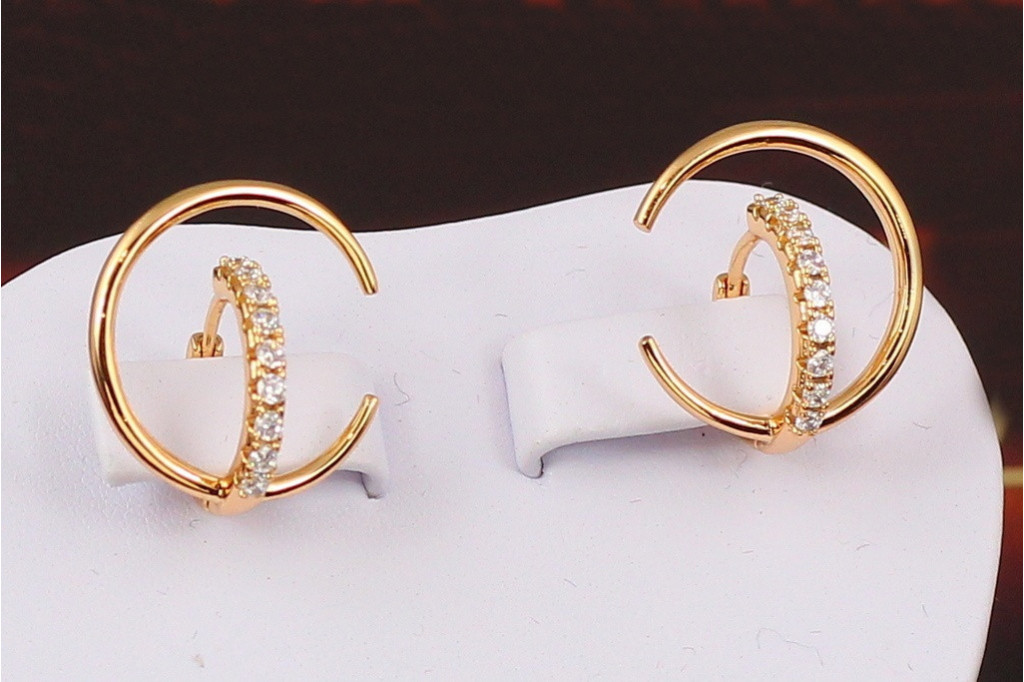 Сережки Xuping Jewerly орбітальна станція 1,9 см золотисті