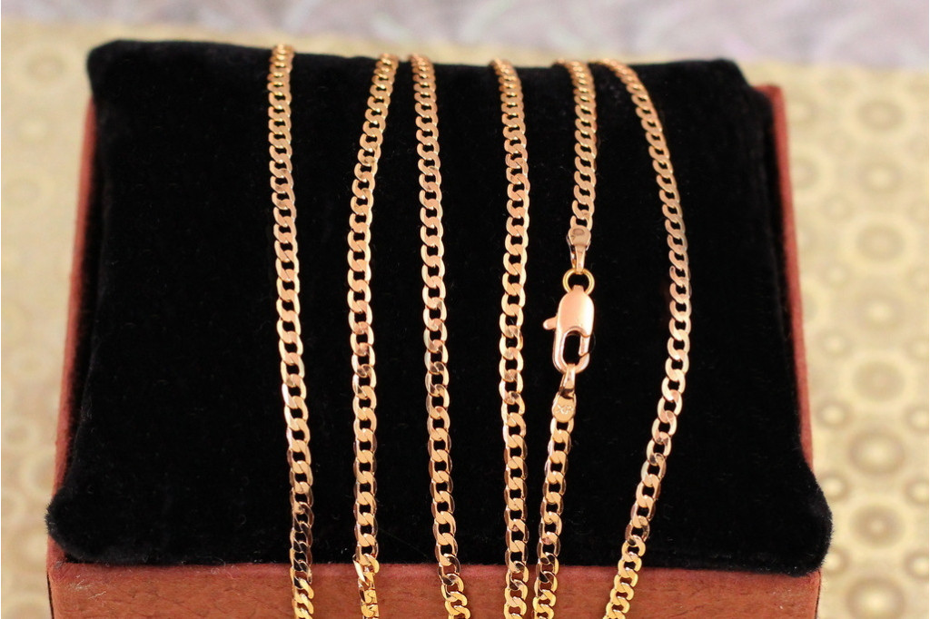 Цепь Xuping Jewelry панцирная с квадратными звеньями 55 см 2 мм золотистая