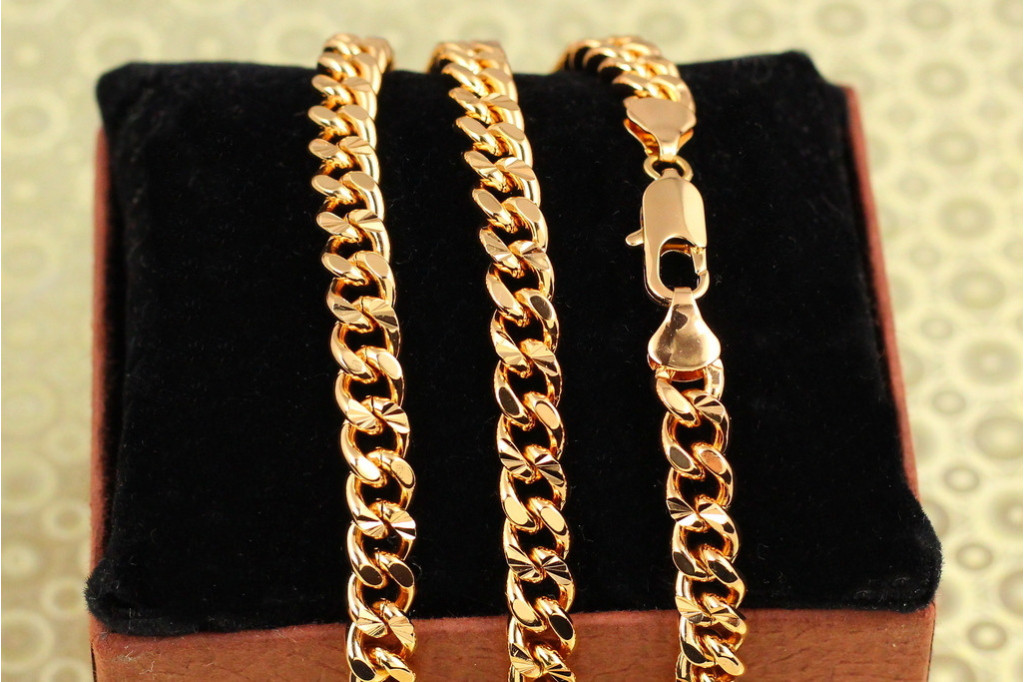 Ланцюг Xuping Jewelry панцирна гурмета 45 см 7 мм золотиста