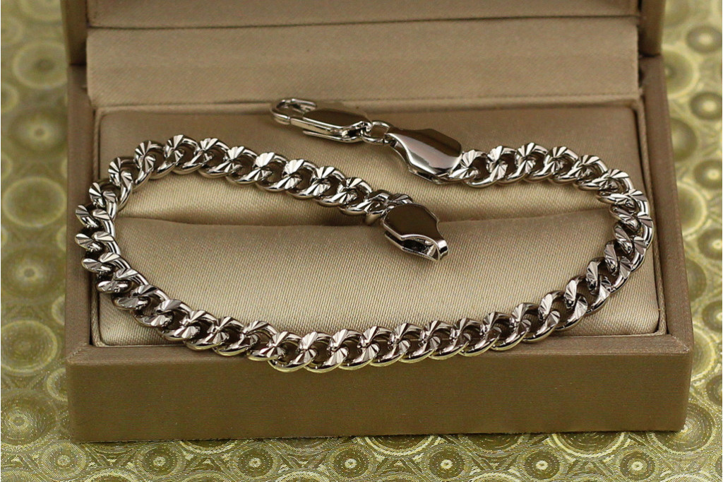 Браслет Xuping Jewelry панцирный гурмета 19 см 5 мм серебристый
