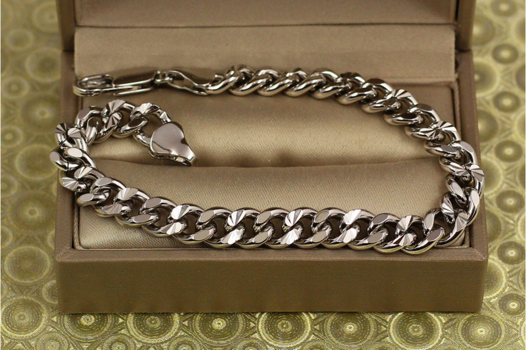 Браслет Xuping Jewelry панцирный гурмета 19 см 7 мм серебристый