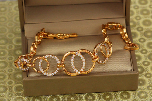 Браслет Xuping Jewelry офіційне обручення 17 см 16 мм золотистий