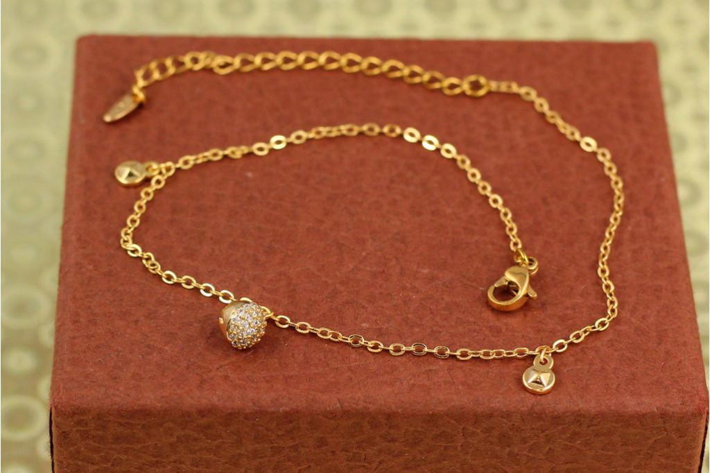 Браслет Xuping Jewelry на ногу Сфера  28 см 1 мм золотистий