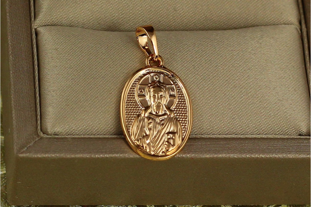 Ладанка Xuping Jewelry маленькая овальная Иисус 1,8 см золотистая